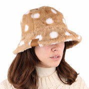 Brown White Dotted Bucket Hat