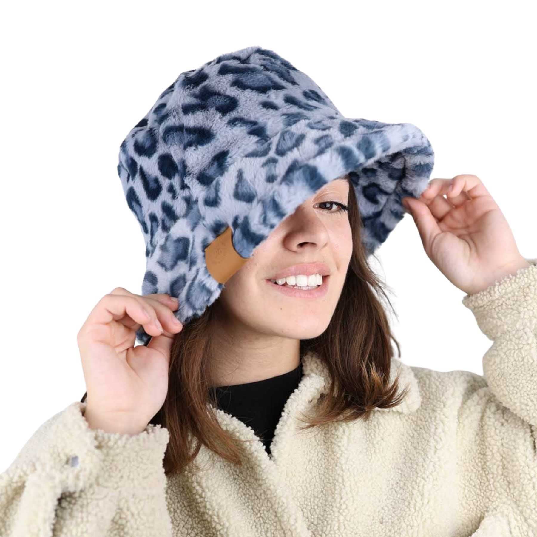 Grey Leopard Bucket Hat