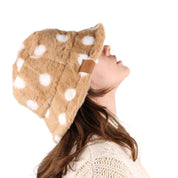 Brown White Dotted Bucket Hat