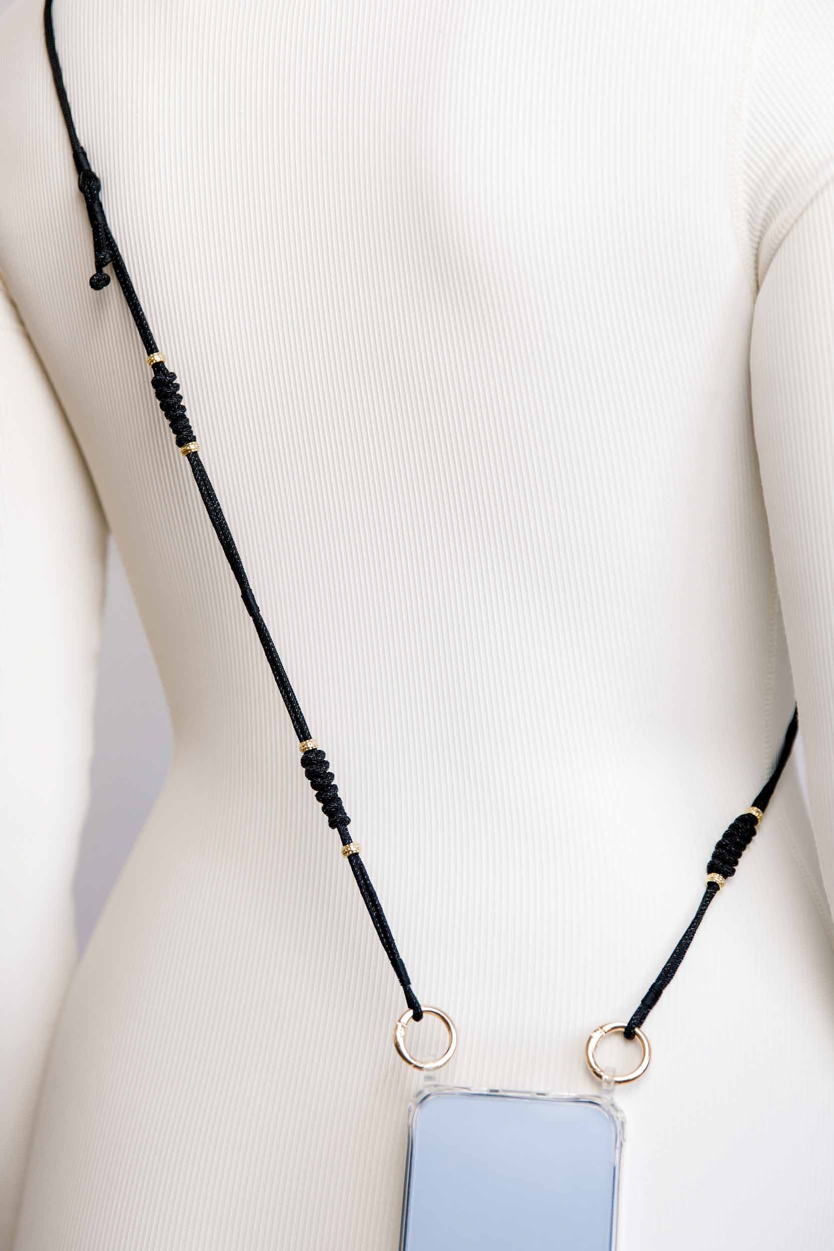 Black Adjustable Phone Strap