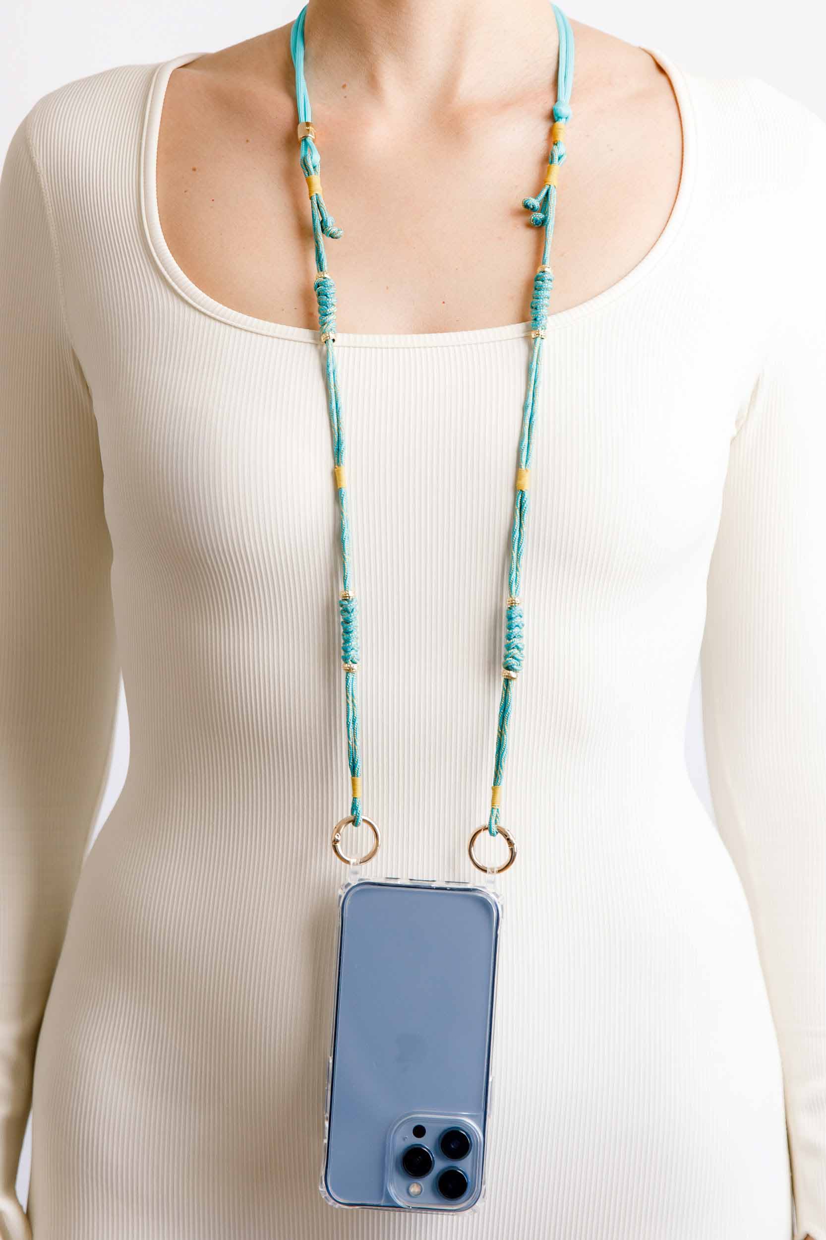 Aqua Adjustable Phone Strap