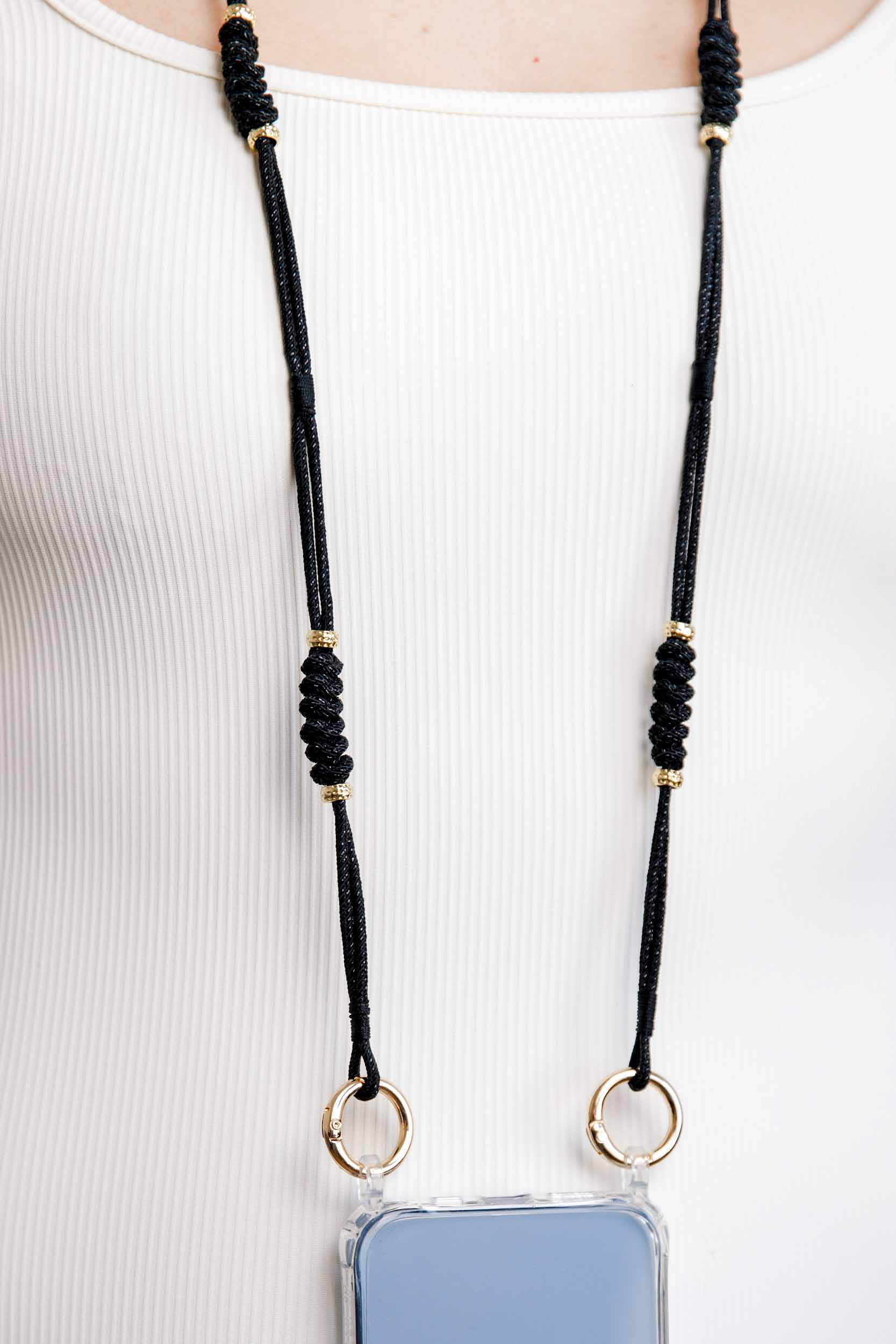 Black Adjustable Phone Strap