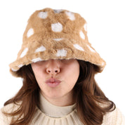 Brown White Dotted Bucket Hat