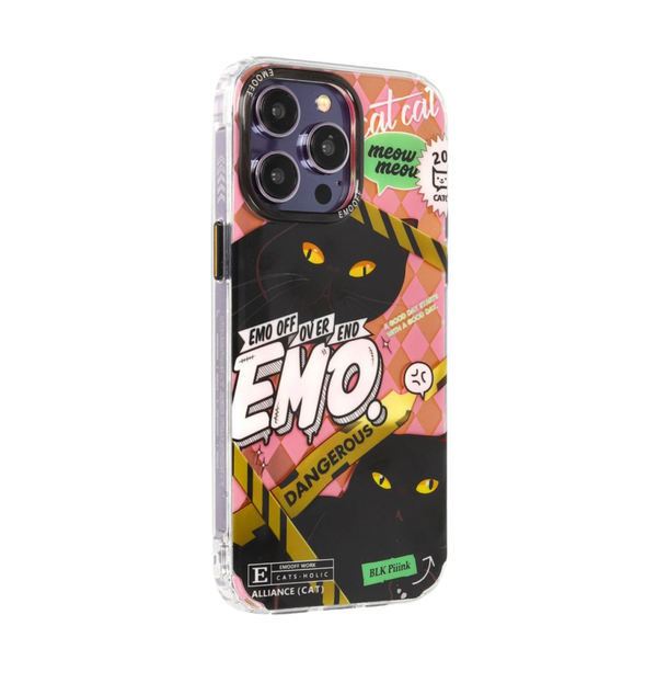 EMO OFF Cat Series Black iPhone 14 Pro 3D Case