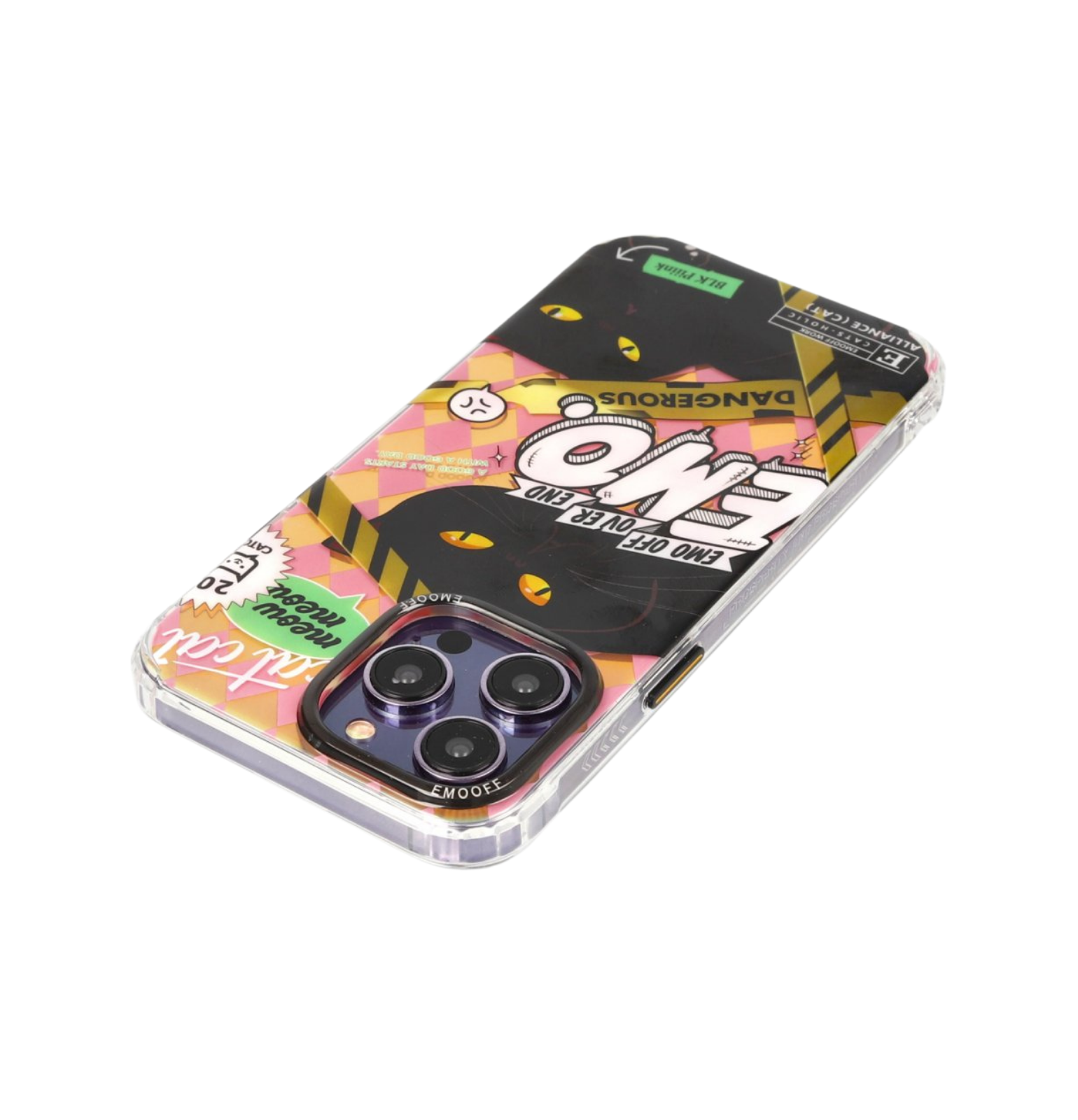 EMO OFF Cat Series Black iPhone 14 Pro 3D Case