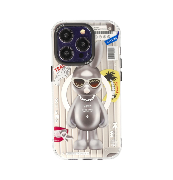 EMO OFF Clone Summer Series Grey Rabbit iPhone 14 Pro MagSafe 3D Case