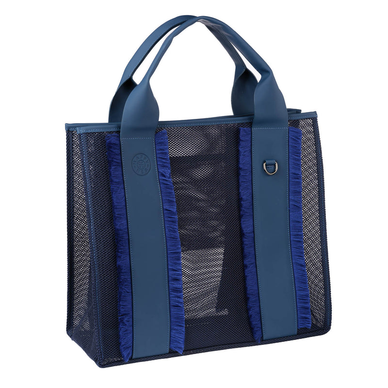 Deep Sea Navy Blue Beach Bag