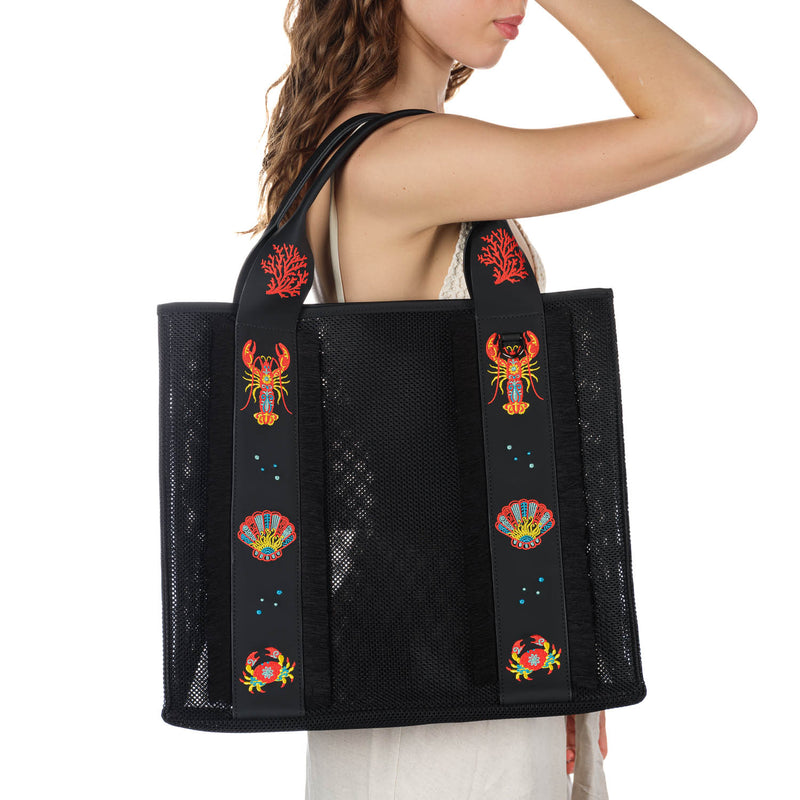 La Superba Black Beach Bag