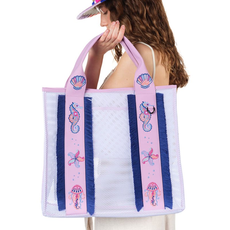 Nasti White Beach Bag