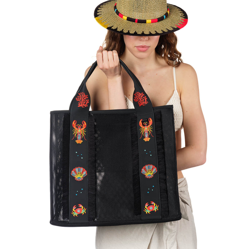 La Superba Black Beach Bag