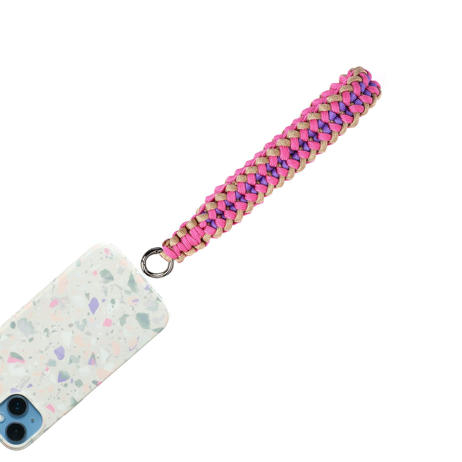 Sunset Blush Pink-Beige Short Phone Strap