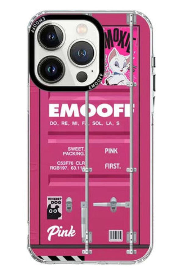 EMO OFF Container Series iPhone 15 Pro Max Pink Case
