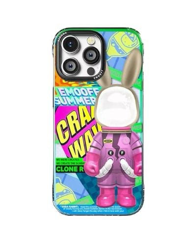 EMO OFF Clone Summer Series Pink Rabbit iPhone 14 Pro Max 3D Case