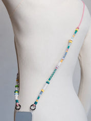 Pearl Adjustable Phone Strap — handmade beaded phone strap in white, hands-free crossbody – photo 4