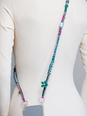 Jungle Pop Phone Strap — handmade beaded phone strap in pink, hands-free crossbody – photo 6