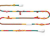 Drive-In Beaded USB-C EarPods — handmade Apple USB-C earphones in red, green and yellow with burger, fries and ketchup charms – photo 2