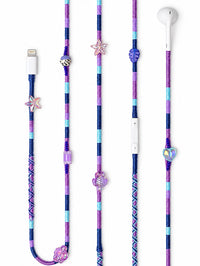 Mermaid Beaded Lightning EarPods - Purple / Lightning