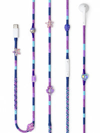 Mermaid Beaded USB-C EarPods - Purple / USB