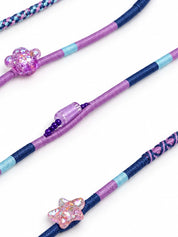 Mermaid Beaded USB-C EarPods — handmade Apple USB-C earphones in purple, navy and sky blue with starfish, sea turtle and heart beads – photo 2