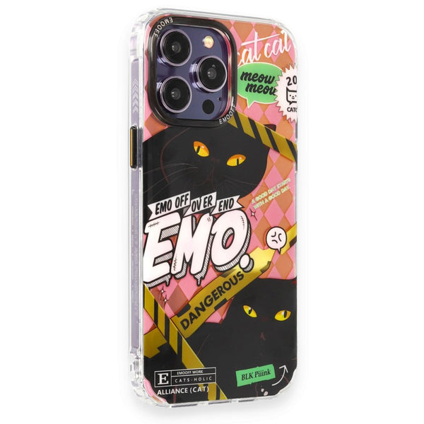 EMO OFF Cat Series Black iPhone 14 Pro 3D Case