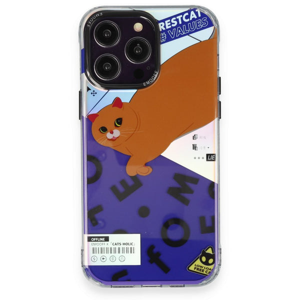 EMO OFF Cat Series Orange iPhone 14 Pro Max 3D Case