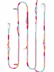 Sorbet Beaded USB-C EarPods — handmade Apple USB-C earphones in mint, peach, lilac and raspberry with an ice-cream charm and cube beads – photo 2