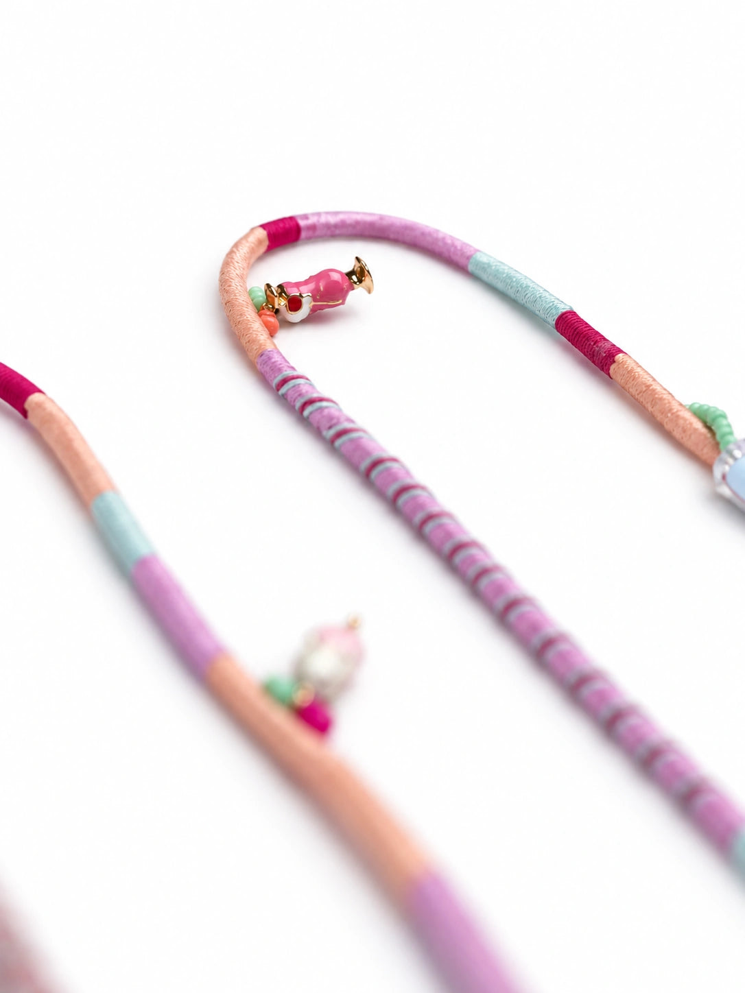 Sorbet Beaded USB-C EarPods — handmade Apple USB-C earphones in mint, peach, lilac and raspberry with an ice-cream charm and cube beads – photo 6