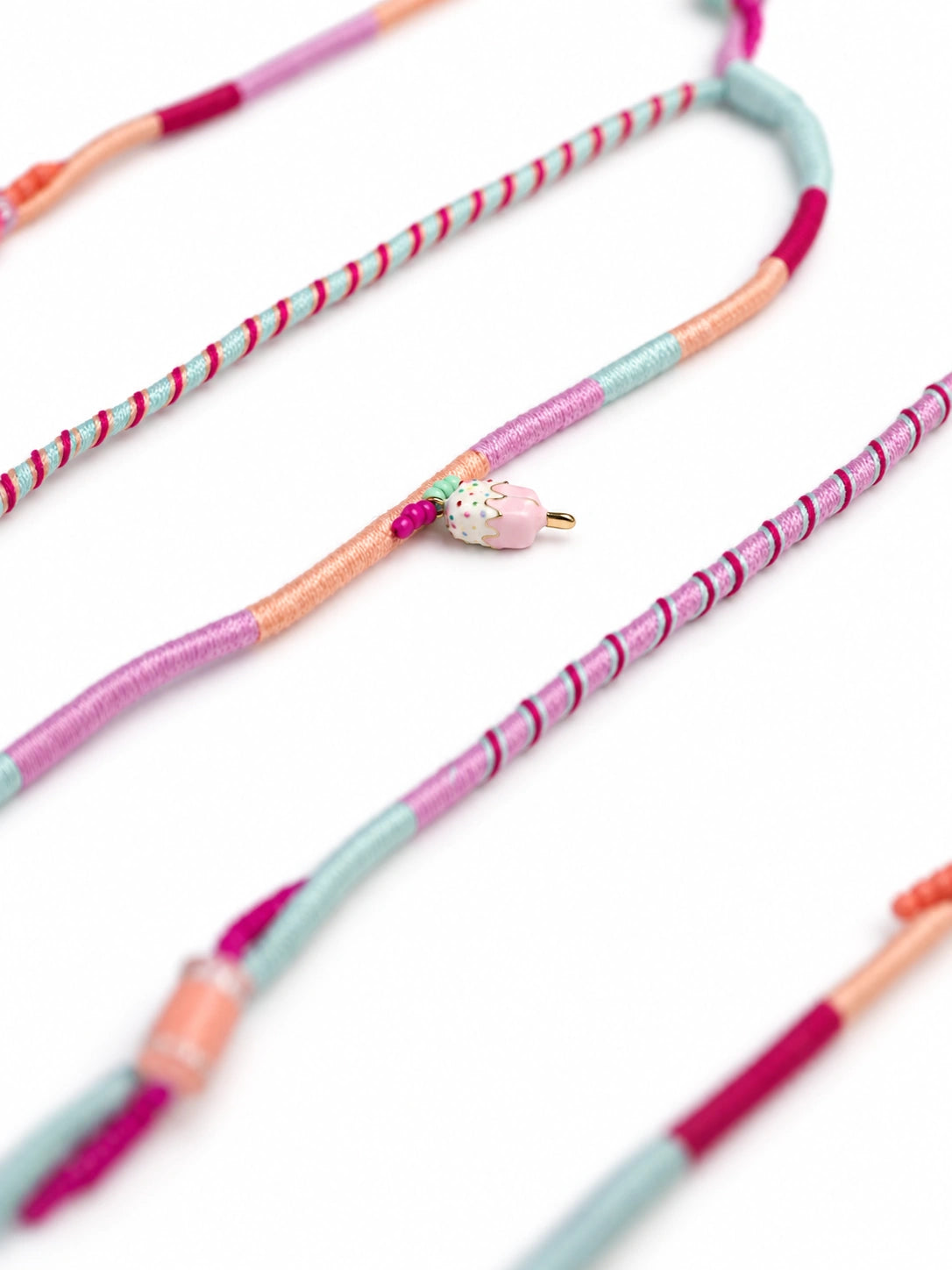 Sorbet Beaded USB-C EarPods — handmade Apple USB-C earphones in mint, peach, lilac and raspberry with an ice-cream charm and cube beads – photo 7